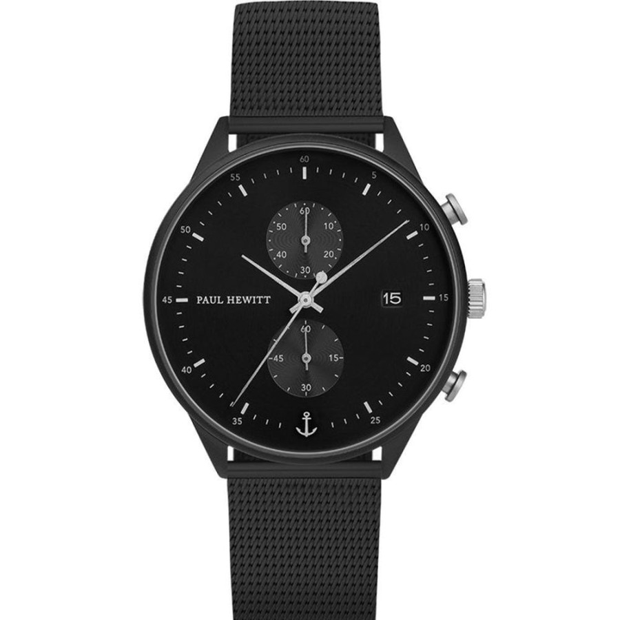 Watches Paul Hewitt | Chrono Black Sunray Mesh Watch