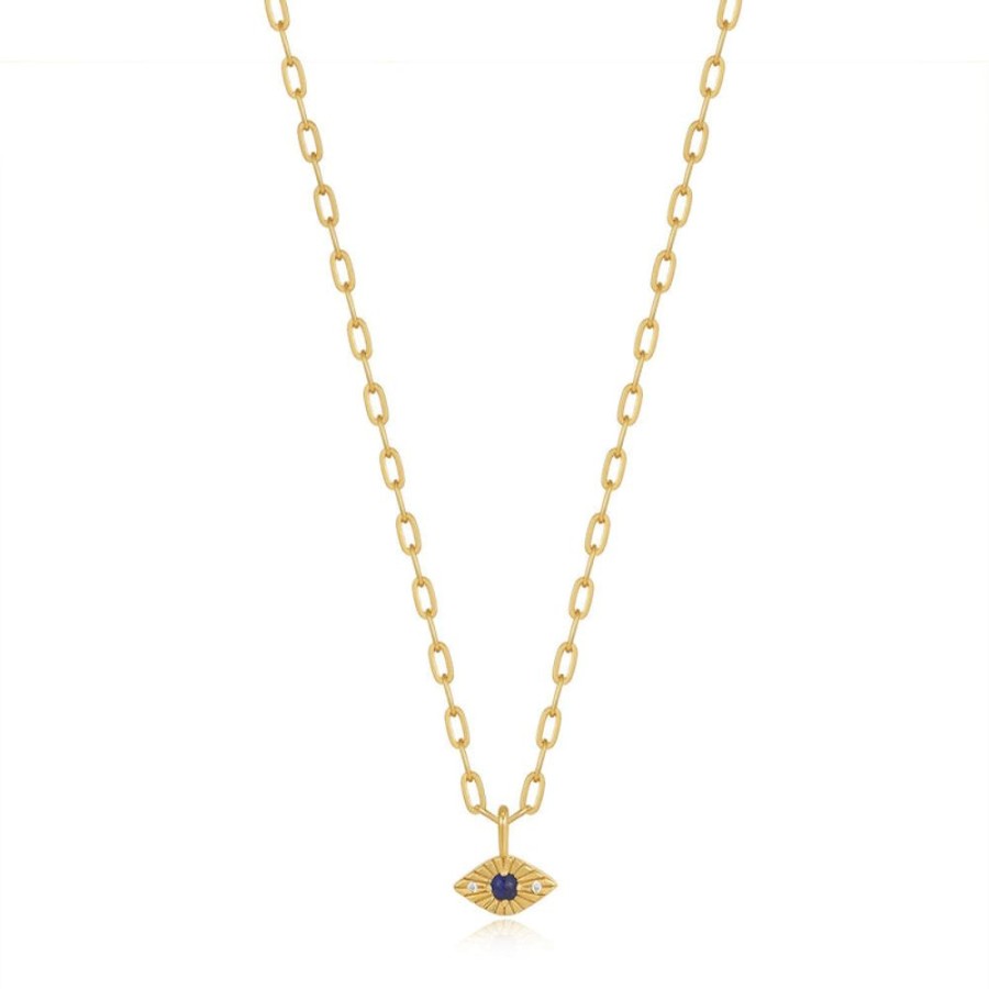 Jewellery Ania Haie | Gold Lapis Evil Eye Necklace