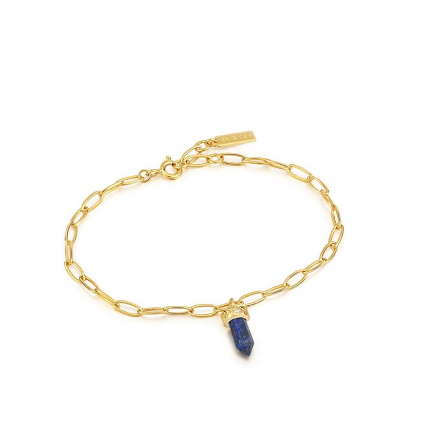 Jewellery Ania Haie | Gold Lapis Point Pendant Bracelet