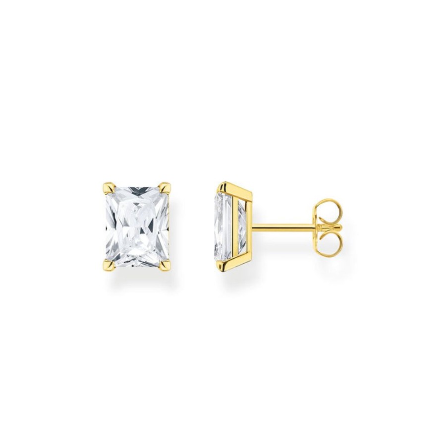 Jewellery Thomas Sabo | Thomas Sabo Ear Studs White Stone Gold