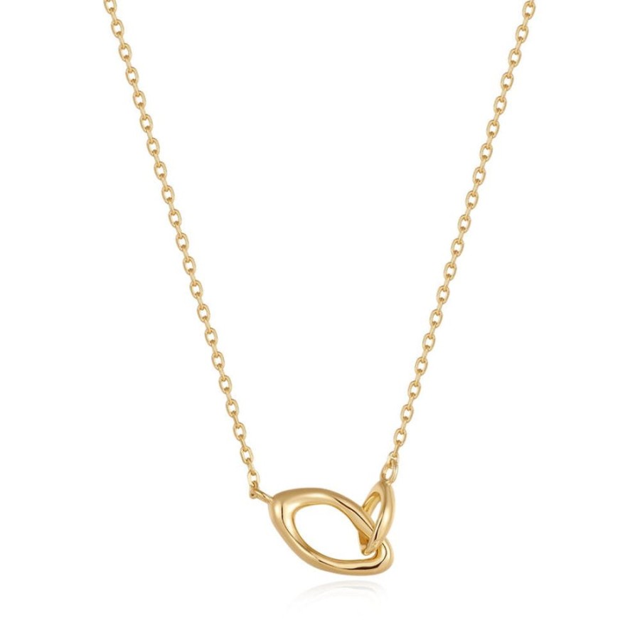 Jewellery Ania Haie | Gold Wave Link Necklace