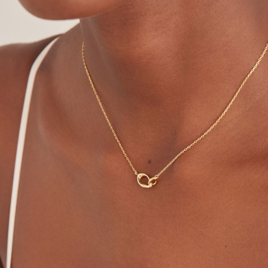 Jewellery Ania Haie | Gold Wave Link Necklace