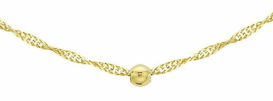 Jewellery Diamonds by WD | 9Ct Yellow Gold Solid Ball Twist Necklace 45Cm