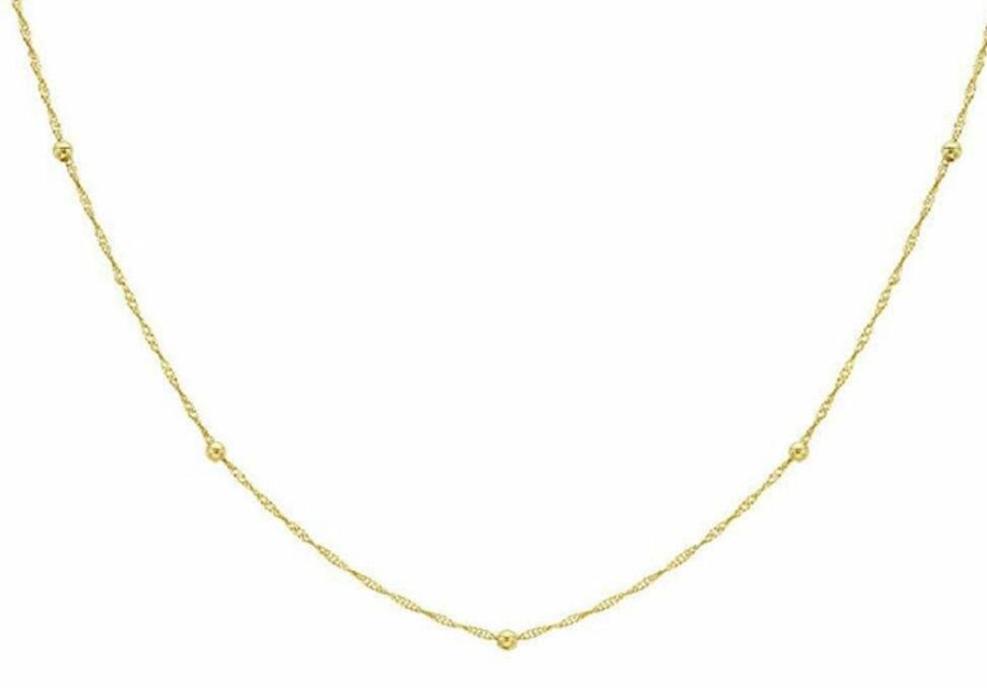 Jewellery Diamonds by WD | 9Ct Yellow Gold Solid Ball Twist Necklace 45Cm