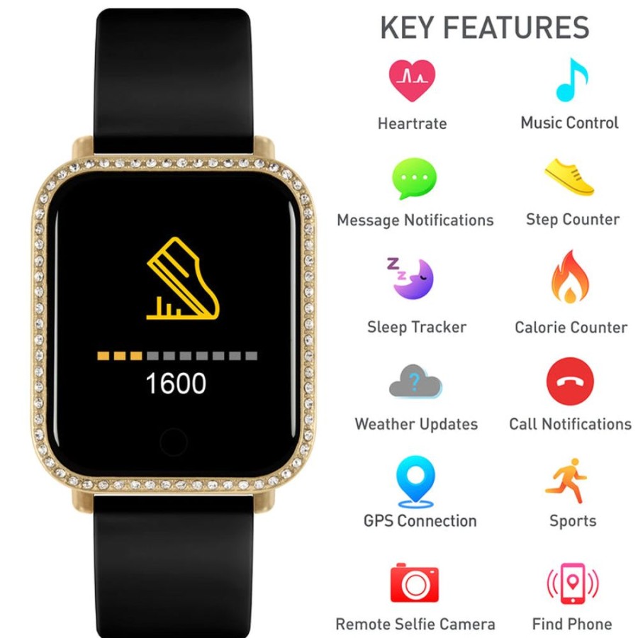 Watches Reflex Active | Series 6 Black Crystal Smart Watch