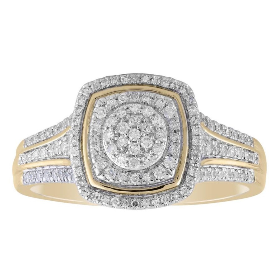 Jewellery Diamonds by WD | Cluster Ring With 0.35Ct Diamond In 9K Yellow Gold