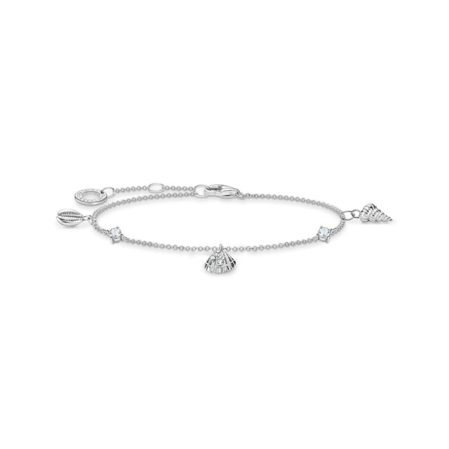 Jewellery Thomas Sabo | Thomas Sabo Bracelet Shells And White Stones Silver