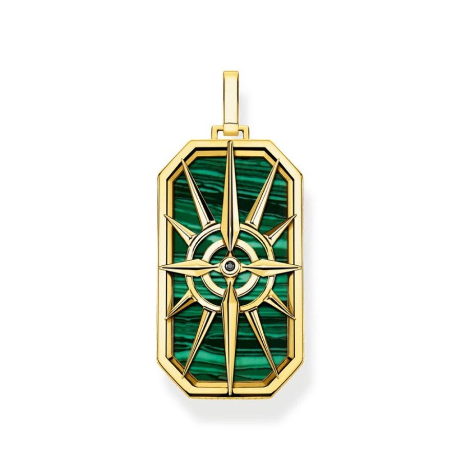 Jewellery Thomas Sabo | Thomas Sabo Pendant Compass Star Green