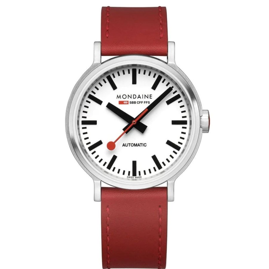 Watches Mondaine | Original Red Leather Automatic Watch