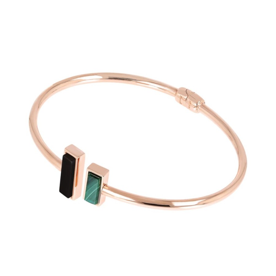 Jewellery Bronzallure | Black Onyx Stones Contrari Bangle