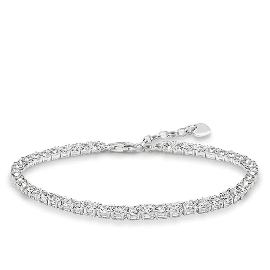 Jewellery Thomas Sabo Jewellery | Thomas Sabo Silver Cubic Zirconia Tennis Bracelet