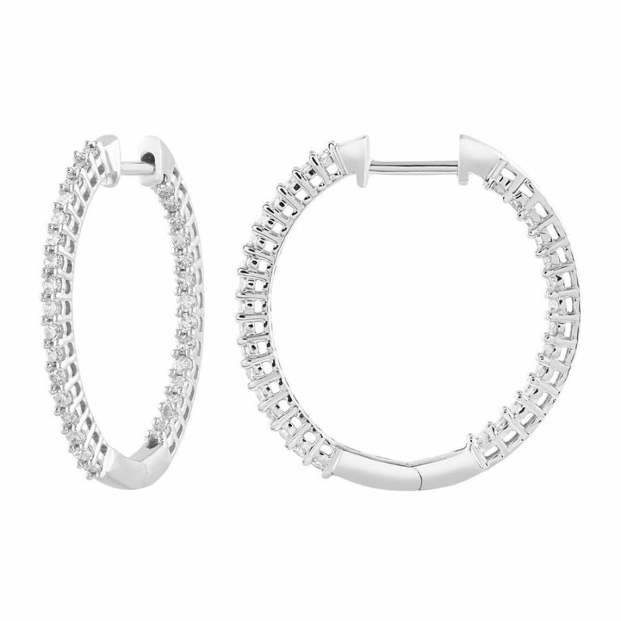 Jewellery Diamonds by WD | Inside Out Hoops With 0.25Ct Diamonds In 9K