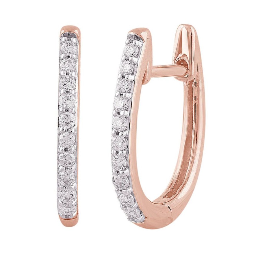 Jewellery Diamonds by WD | Huggie Earrings With 0.15Ct Diamonds In 9K