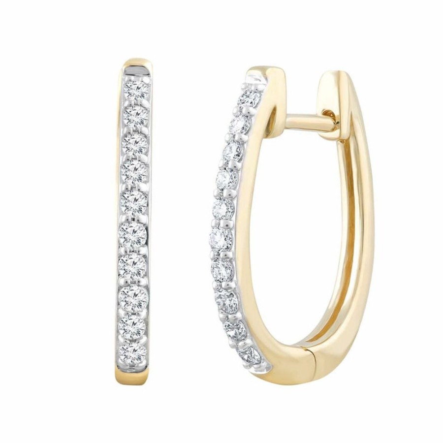 Jewellery Diamonds by WD | Huggie Earrings With 0.25Ct Diamonds In 9K