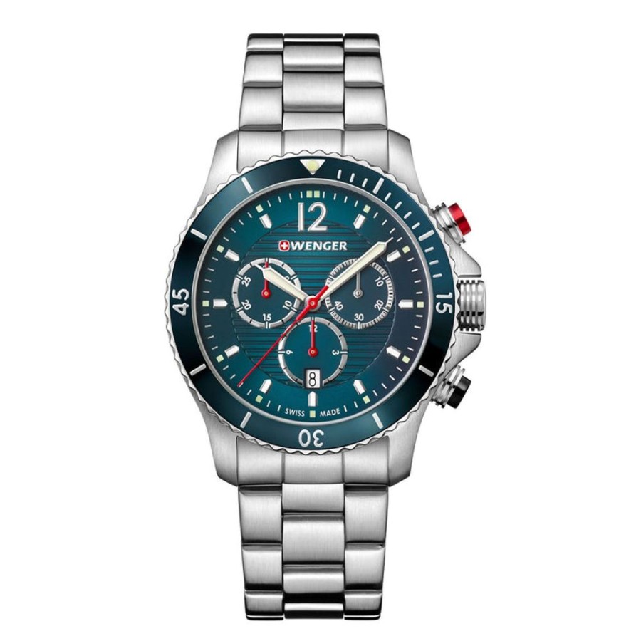 Watches Wenger | Seaforce Chrono Blue Dial Stainless Steel Watch