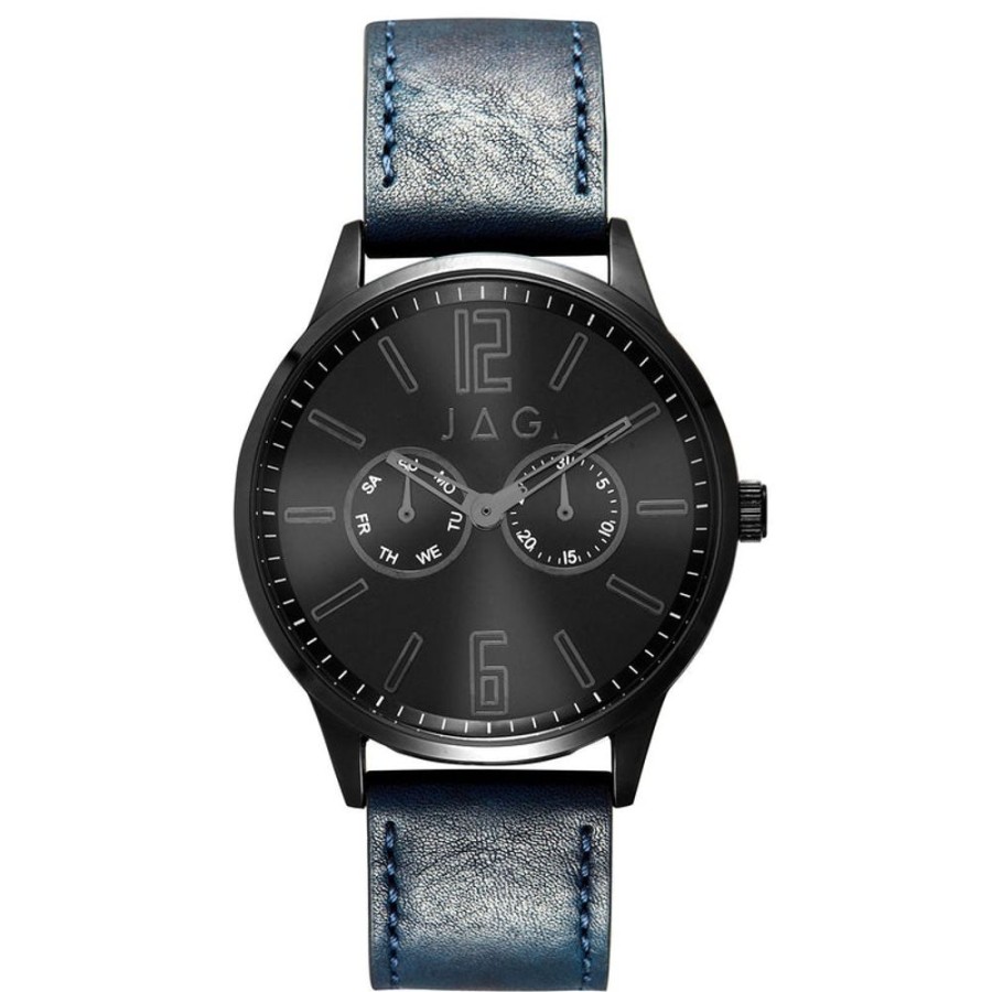 Watches Jag | Edward Black Dial 45Mm Watch