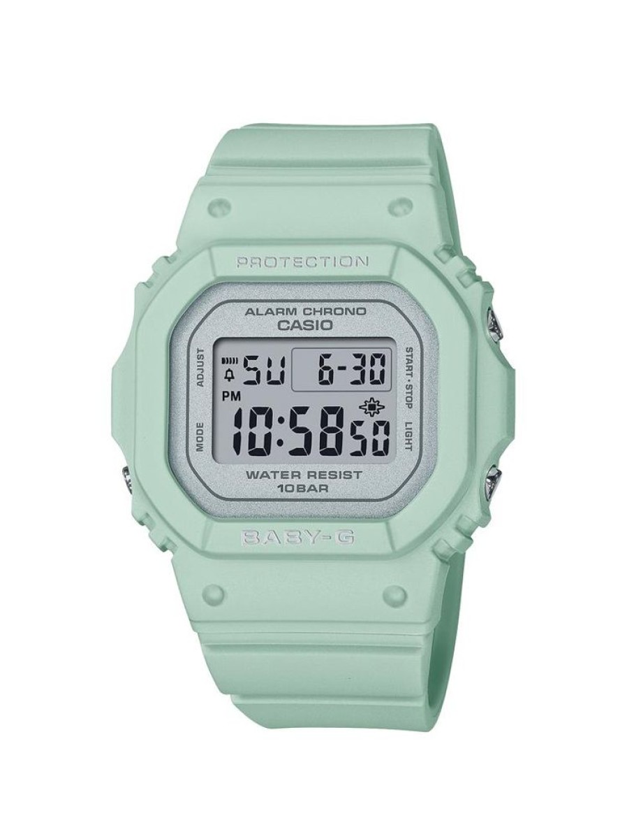 Watches Casio | Baby-G Digital Spring Colours Green Resin Band Watch