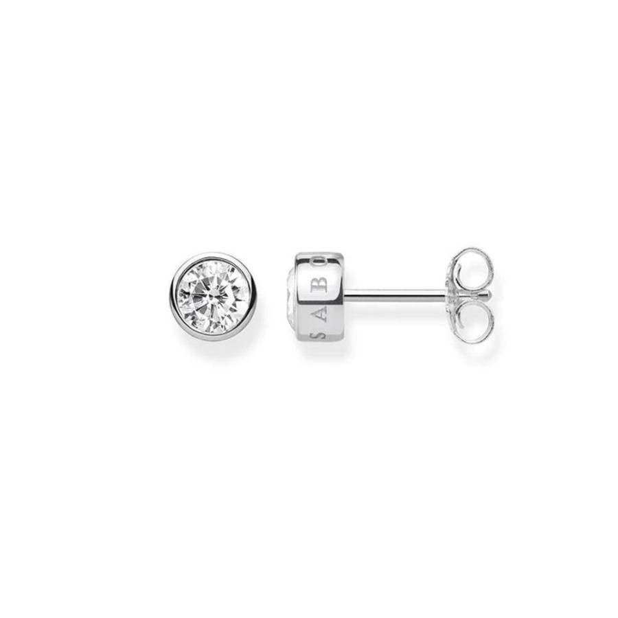 Jewellery Thomas Sabo Jewellery | Thomas Sabo Cubic Zirconia Bezel Set Stud Earring