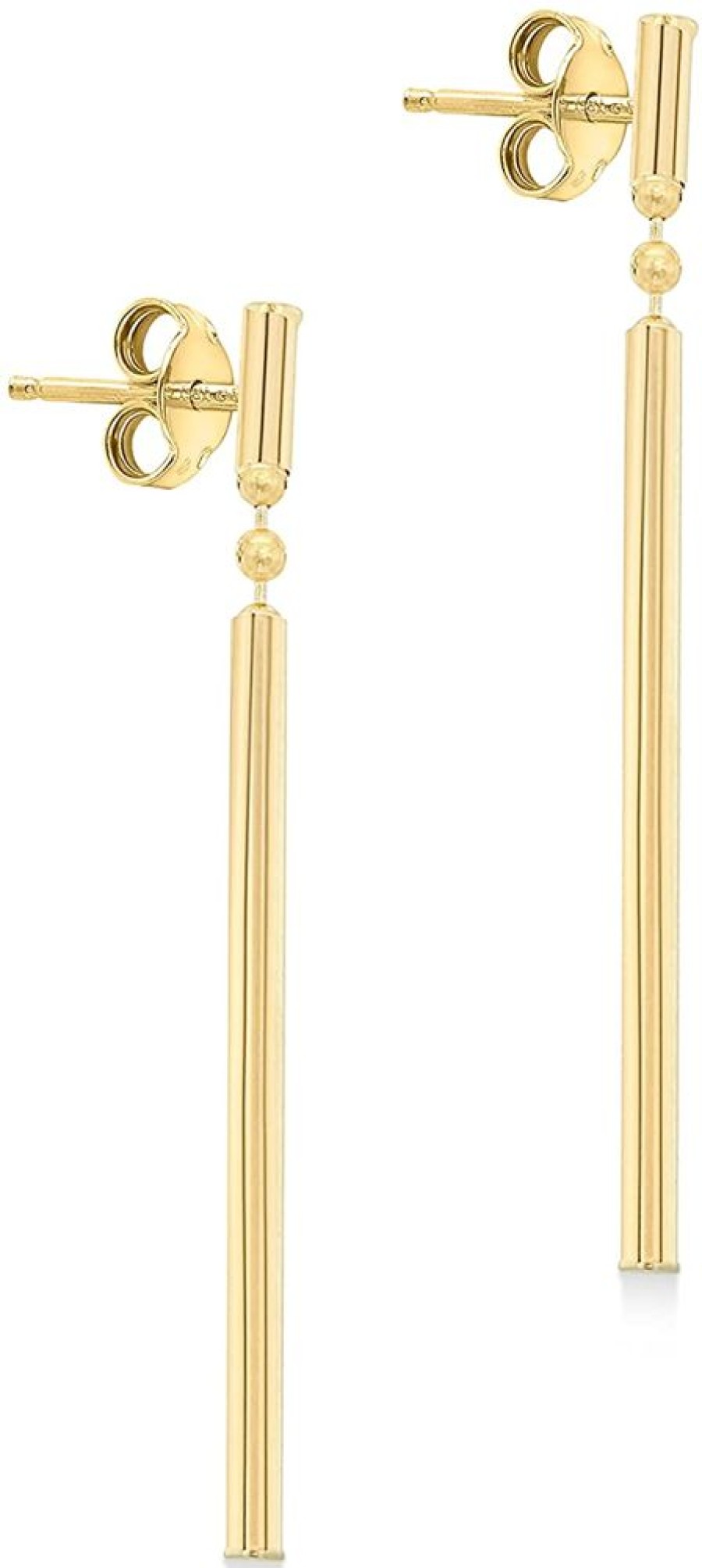 Jewellery Diamonds by WD | 9K Yellow Gold Round Bar Drop Earrings 41Mm