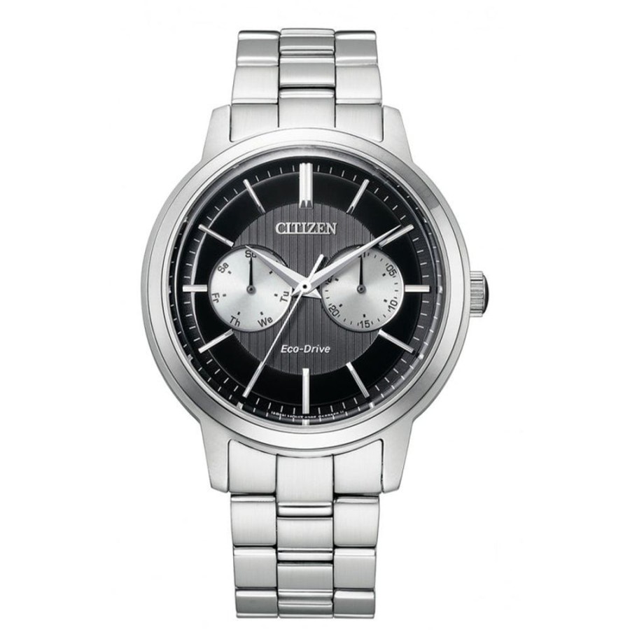 Watches Citizen | Eco-Drive Stainless Steel Black Dial Watch