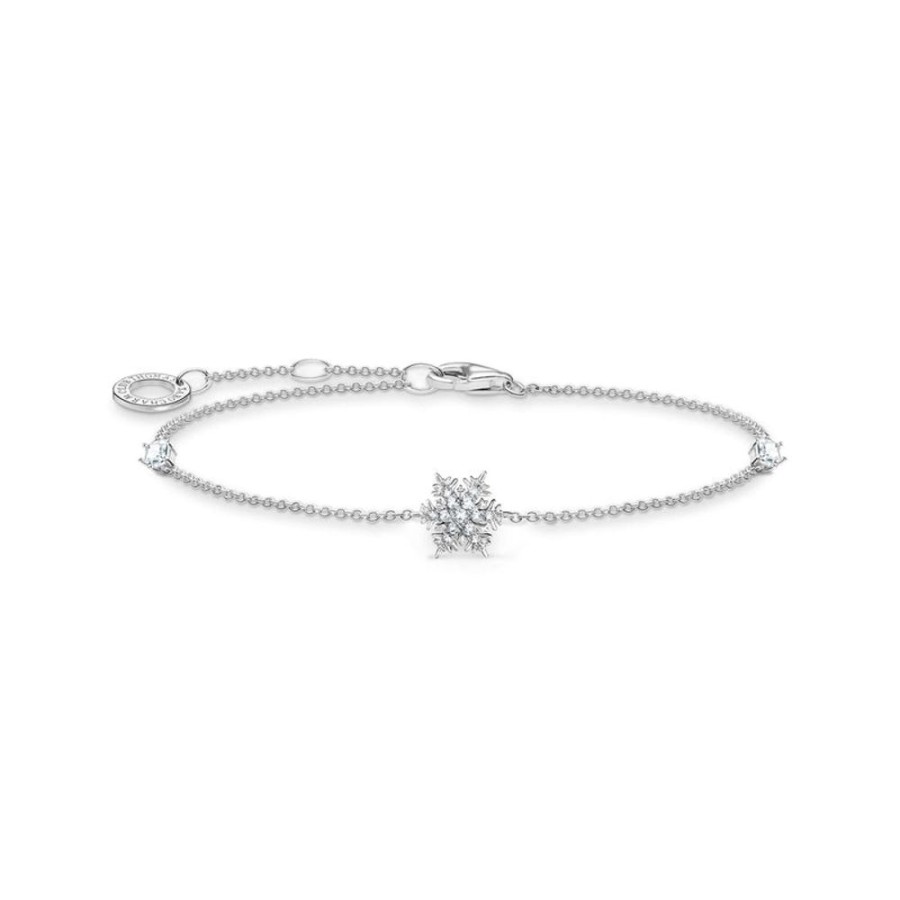 Jewellery Thomas Sabo | Thomas Sabo Bracelet Snowflake With White Stones Silver