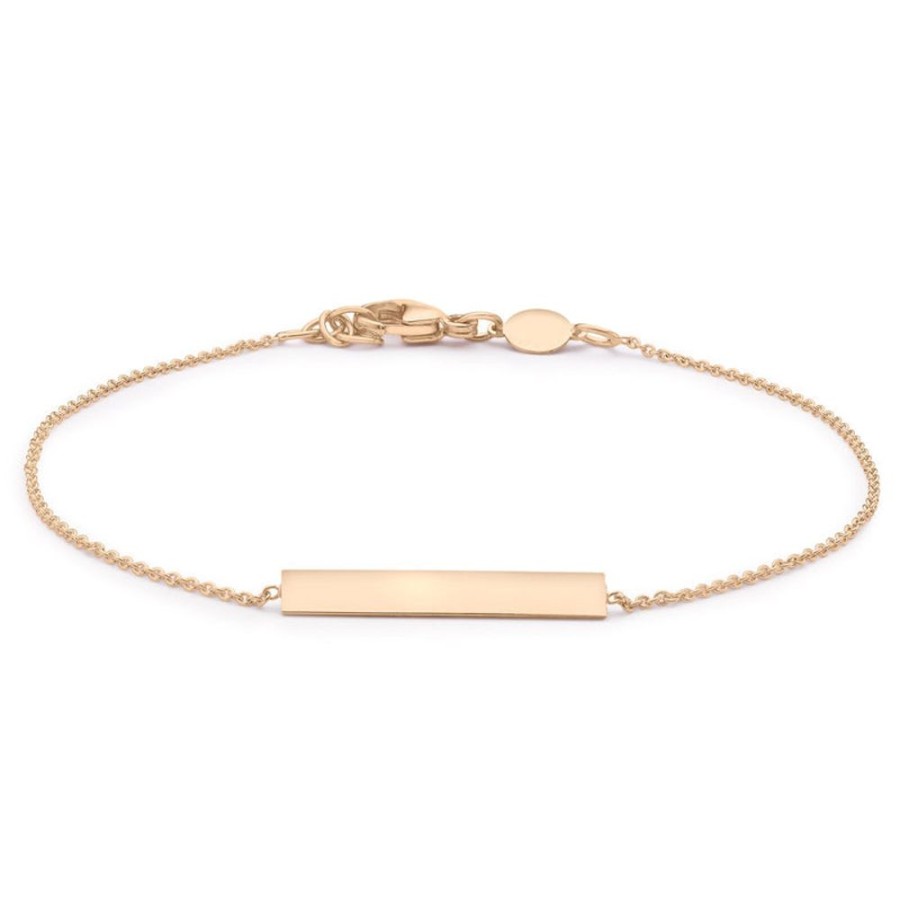 Jewellery Diamonds by WD | 9K Rose Gold Solid Horizontal Bar Bracelet 18+1Cm