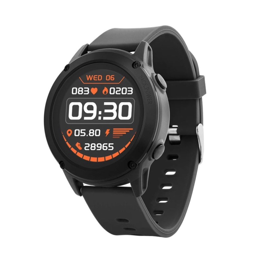 Watches Reflex Active | Series 18 Black Silicone Strap Gps Smart Watch