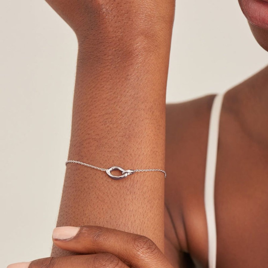 Jewellery Ania Haie | Silver Wave Link Bracelet