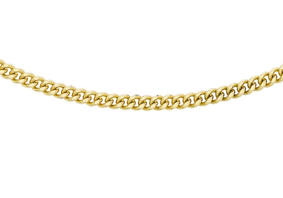 Jewellery Diamonds by WD | 9K Yellow Gold Solid Diamond Cut Curb Chain 40Cm