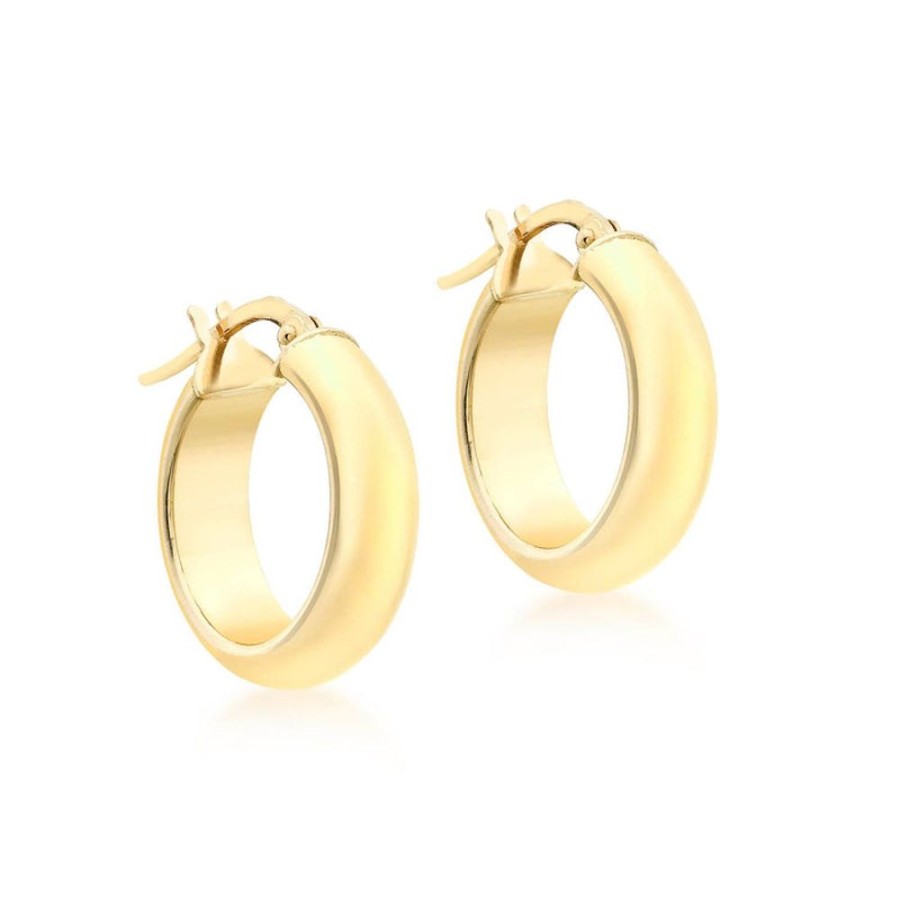 Jewellery Diamonds by WD | 9K Yellow Gold 5Mm Round Hollow Hoop Earrings 19Mm