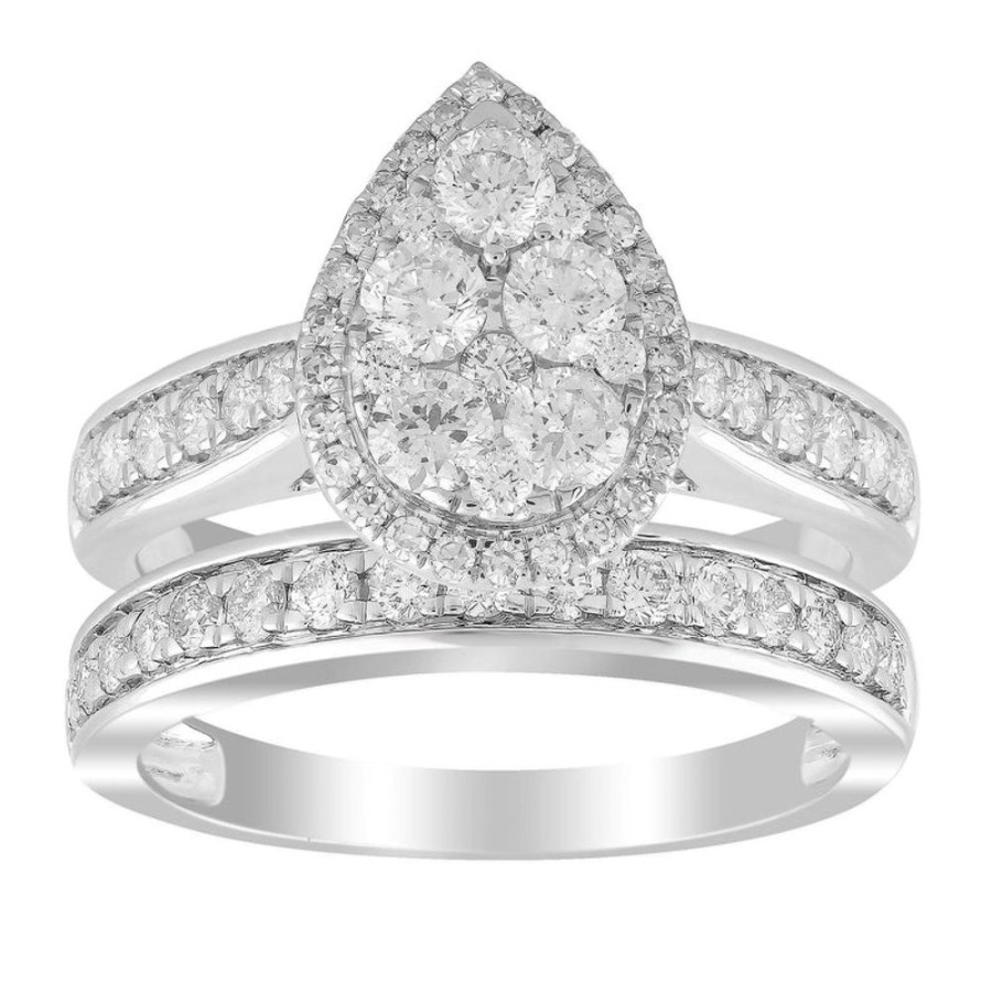 Jewellery Diamonds by WD | Pear Ring With 1.5Ct Diamond In 18K White Gold