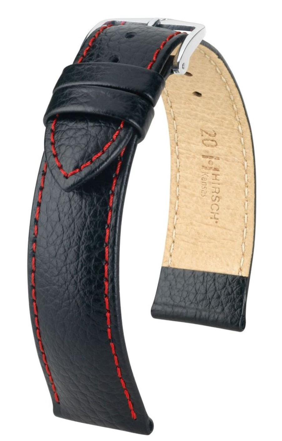 Accessories HIRSCH | Hirsch Kansas Large Black Silver Buckle Strap