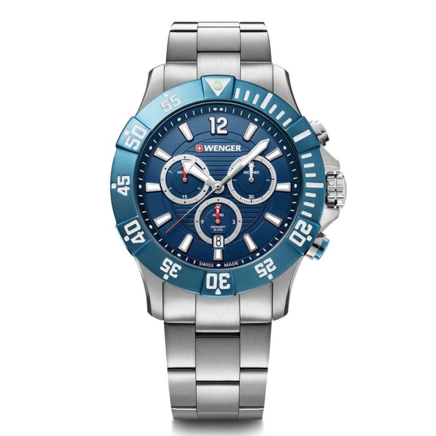 Watches Wenger | Seaforce Chrono Blue Dial Stainless Steel Watch