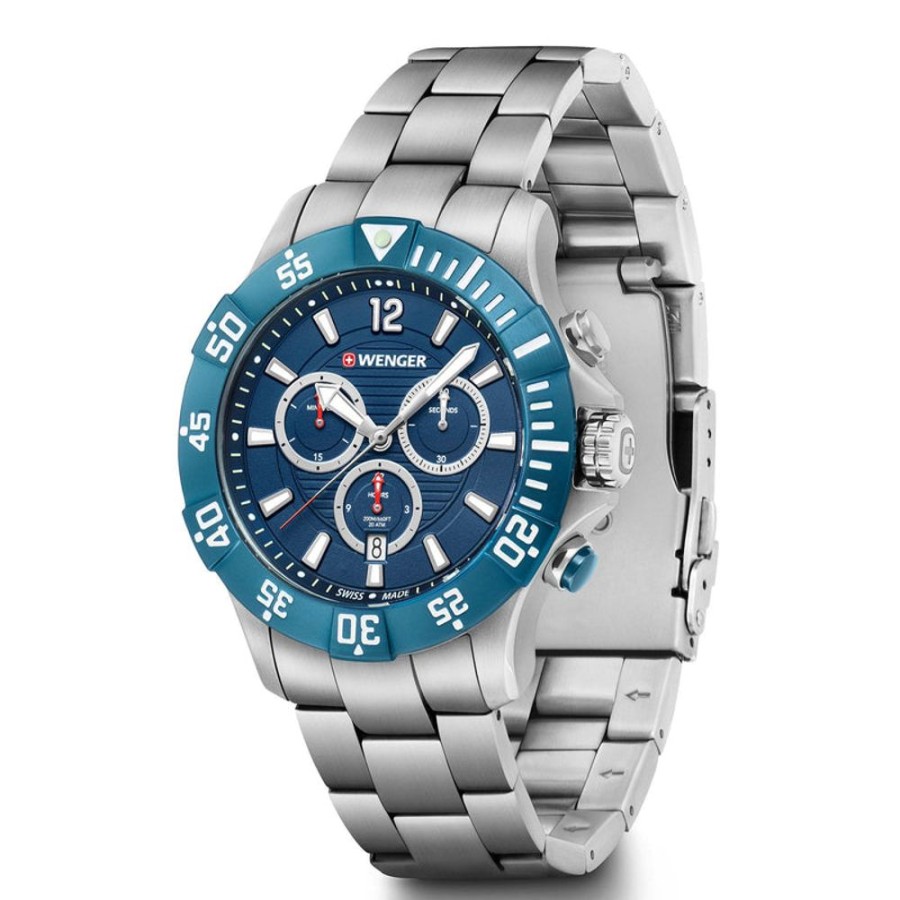 Watches Wenger | Seaforce Chrono Blue Dial Stainless Steel Watch