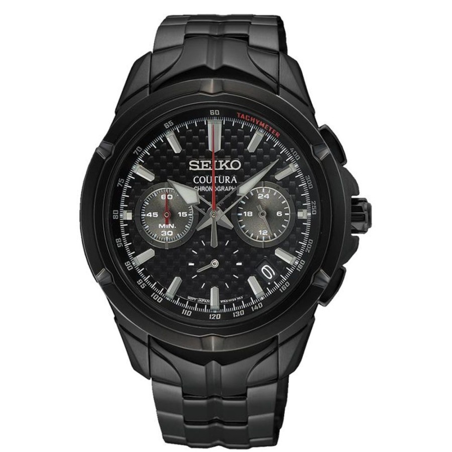 Watches Seiko | Coutura Carbon Fibre Dial Chronograph Watch