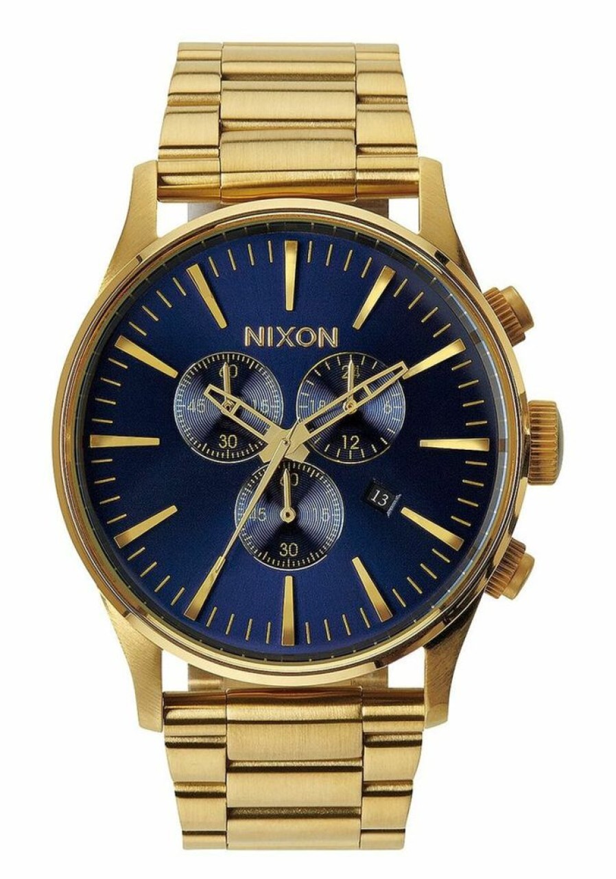 Watches Nixon | Sentry Chrono Gold And Blue Sunray