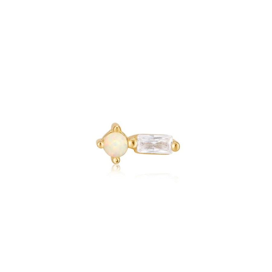 Jewellery Ania Haie | Gold Kyoto Opal Sparkle Barbell Single Earring