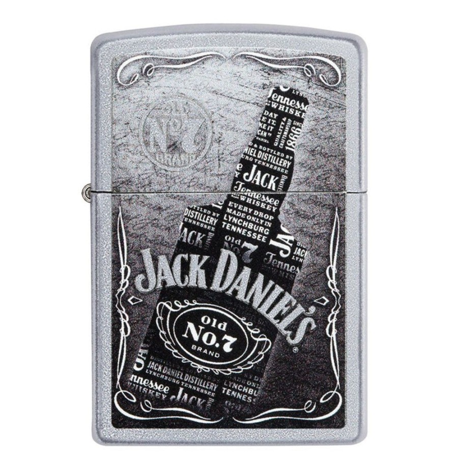 Accessories Zippo | Jack Daniel'S Satin Chrome Lighter