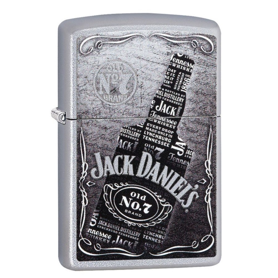 Accessories Zippo | Jack Daniel'S Satin Chrome Lighter