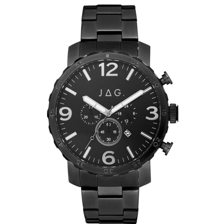 Watches Jag | Flynn Black Dial 50Mm Watch