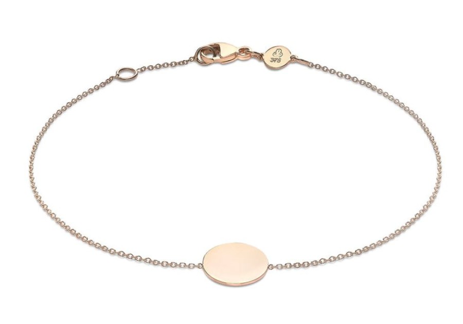 Jewellery Diamonds by WD | 9K Rose Gold Solid Mini Disc Bracelet 18Cm+1Cm