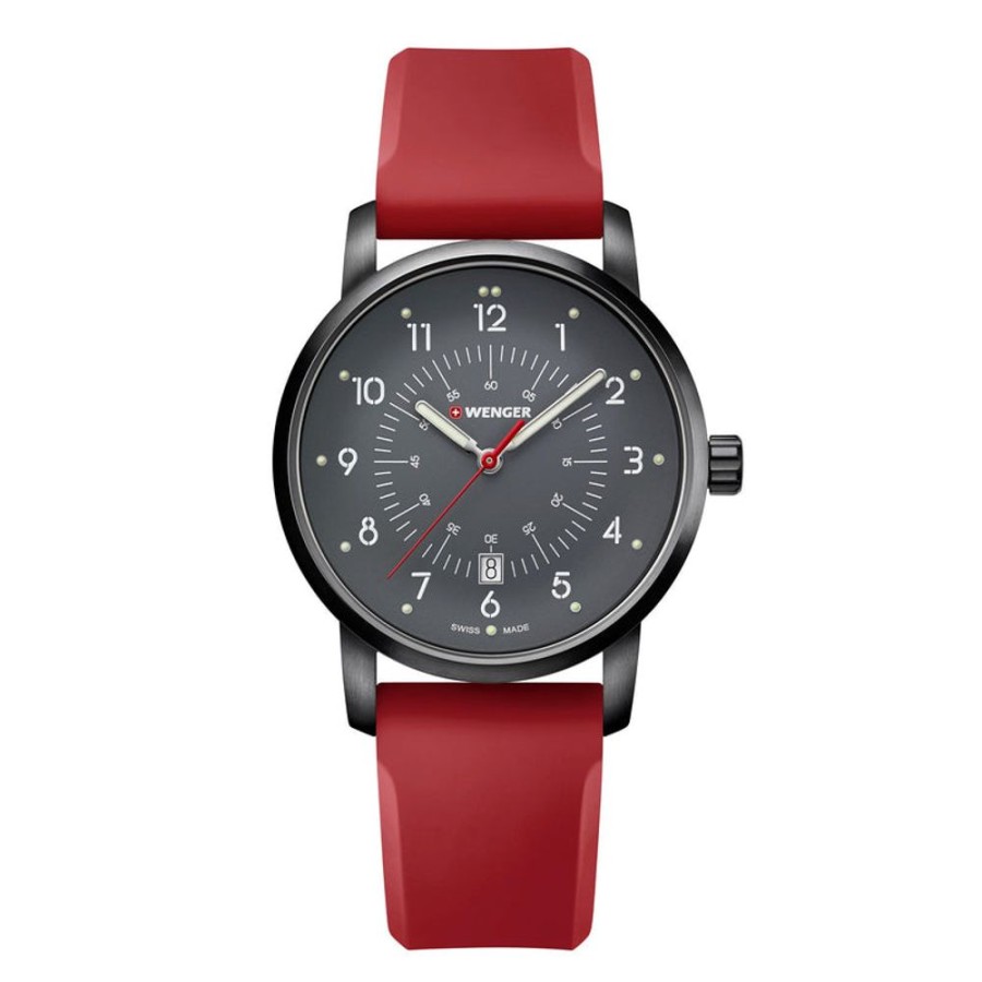 Watches Wenger | Avenue Black Dial Silicone Watch