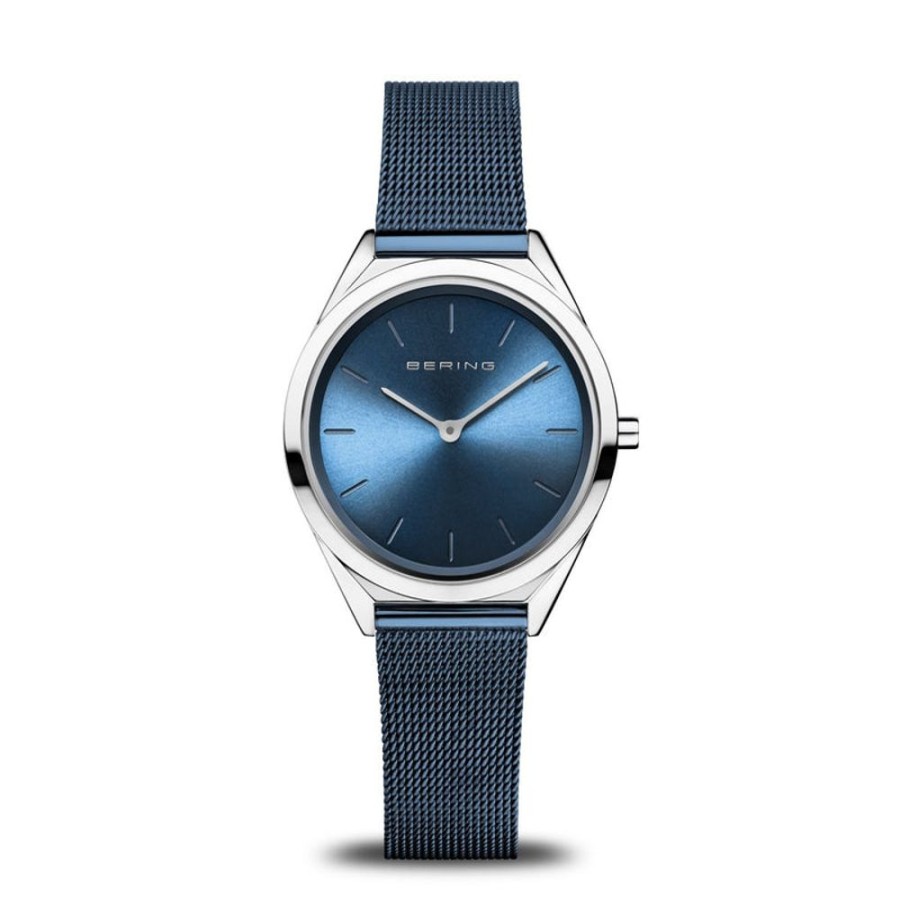 Watches Bering | Ultra Slim Blue Mesh Watch