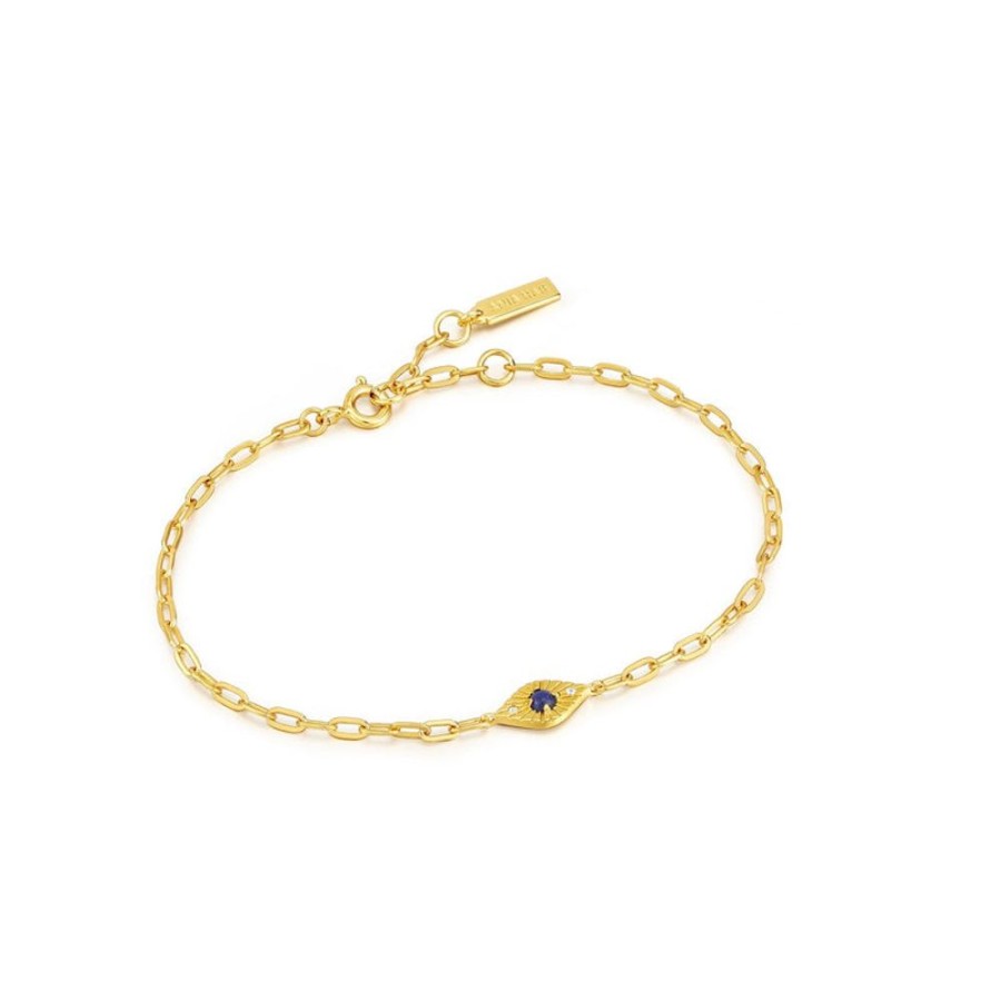 Jewellery Ania Haie | Gold Lapis Evil Eye Bracelet