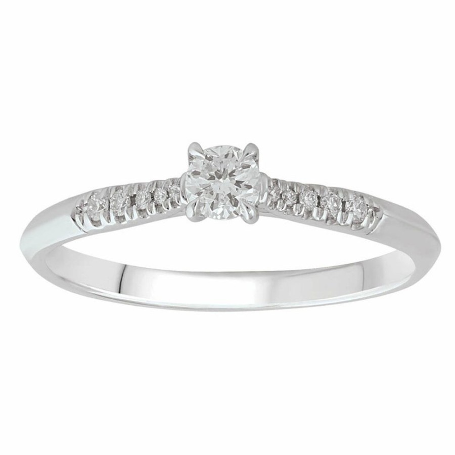 Jewellery Diamonds by WD | Solitaire Ring With 0.20Ct Diamonds In 9K White Gold