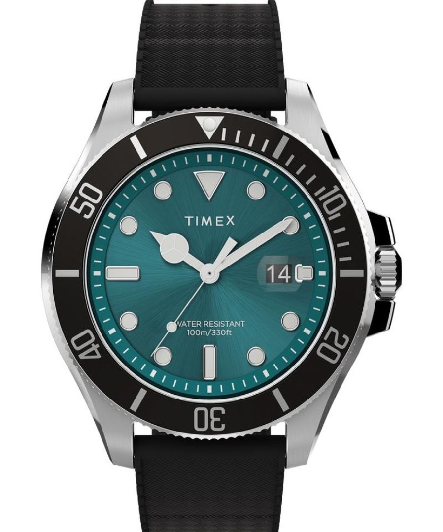 Watches Timex | Harborside Coast 43Mm Silicone Strap Watch