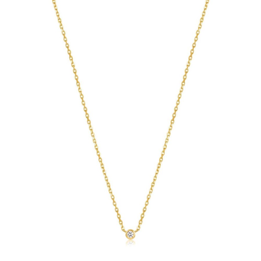 Jewellery Ania Haie | 14Kt Gold Single Natural Diamond Necklace