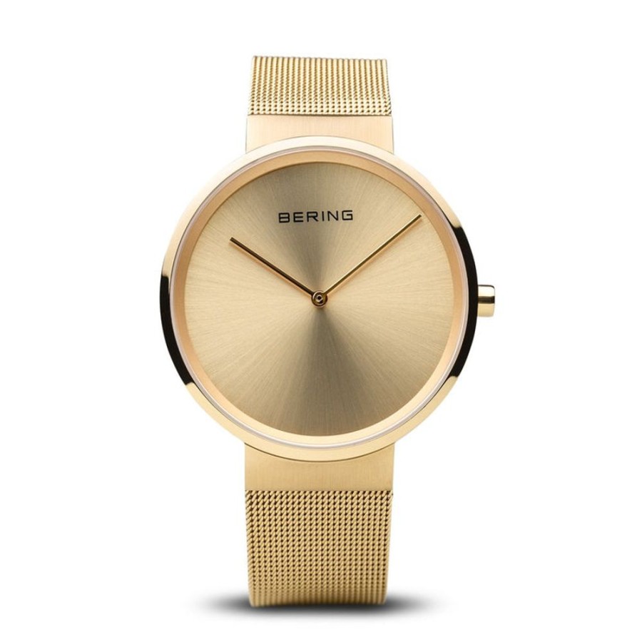 Watches Bering | Classic Brushed Gold 39Mm Unisex Watch