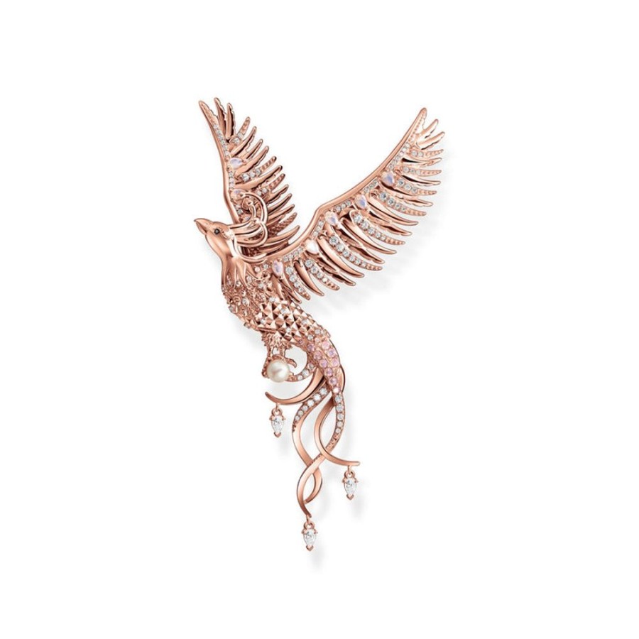 Jewellery Thomas Sabo | Thomas Sabo Pendant Phoenix With Pink Stones Rose Gold