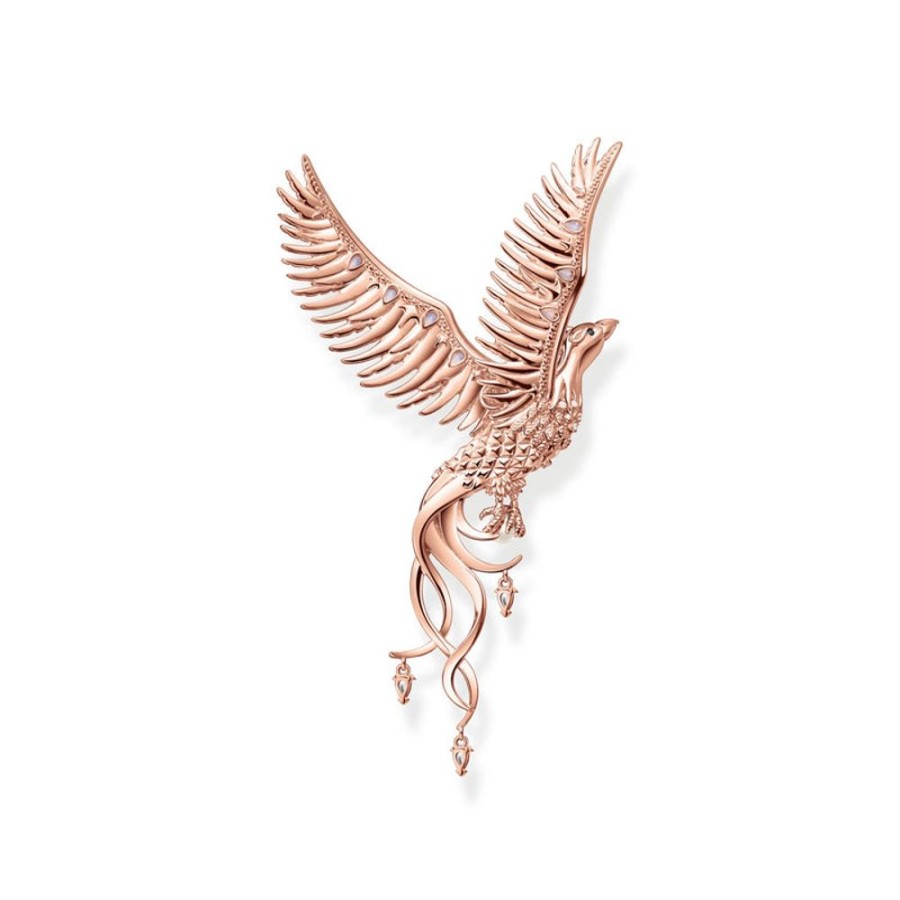 Jewellery Thomas Sabo | Thomas Sabo Pendant Phoenix With Pink Stones Rose Gold